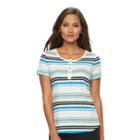 Women's Croft & Barrow&reg; Henley Tee, Size: Xl, Blue (navy)