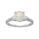 Sophie Miller Sterling Silver Lab-created Opal & Cubic Zirconia Ring, Women's, Size: 9, White
