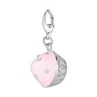 Sterling Silver Crystal Cupcake Charm, Women's, Pink