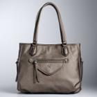 Simply Vera Vera Wang Sussex Side Zipper Tote, Women's, Med Brown