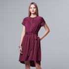 Women's Simply Vera Vera Wang High-low Shirtdress, Size: Xs, Purple