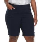 Plus Size Dana Buchman Pull-on Bermuda Shorts, Women's, Size: 1xl, Blue (navy)