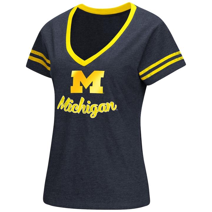 Women's Michigan Wolverines Varsity Tee, Size: Xxl, Blue (navy)