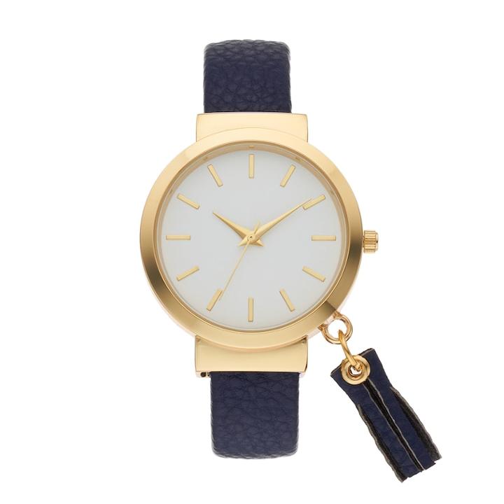 Women's Pebbled Tassel Cuff Watch, Size: Medium, Blue