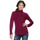 Juniors' So&reg; Long Sleeve Turtleneck Top, Teens, Size: Xxs, Dark Pink