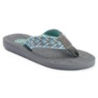 So&reg; Women's Chevron Woven Ribbon Thong Flip-flops, Size: Small, Grey