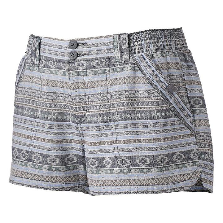 Juniors' Rewind Smocked Linen Shortie Shorts, Girl's, Size: Medium, Med Blue