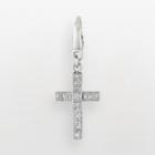 Sterling Silver Diamond Accent Cross Charm, Women's, Grey