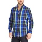 Big & Tall Chaps Checkered Button Down, Men's, Size: Xxl Tall, Blue