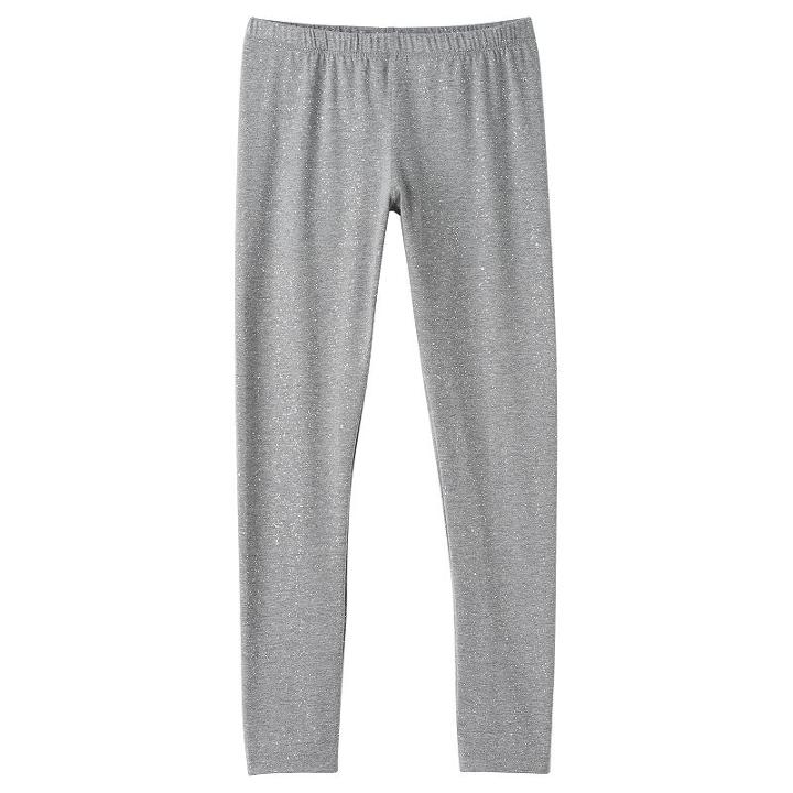 Girls 7-16 & Plus Size So&reg; Allover Glitter Leggings, Girl's, Size: 12 1/2, Med Grey