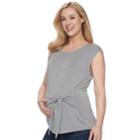 Maternity A:glow Knot Dolman Tee, Women's, Size: L-mat, Dark Grey