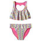 Girls 7-16 So&reg; Chevron Bikini Swimsuit Set, Girl's, Size: Xl (14), Pink