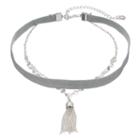 Lc Lauren Conrad Tassel & Gray Cord Double Strand Choker Necklace, Women's, Grey