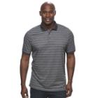 Big & Tall Croft & Barrow&reg; True Comfort Classic-fit Cool & Dry Striped Performance Polo, Men's, Size: 2xb, Dark Grey