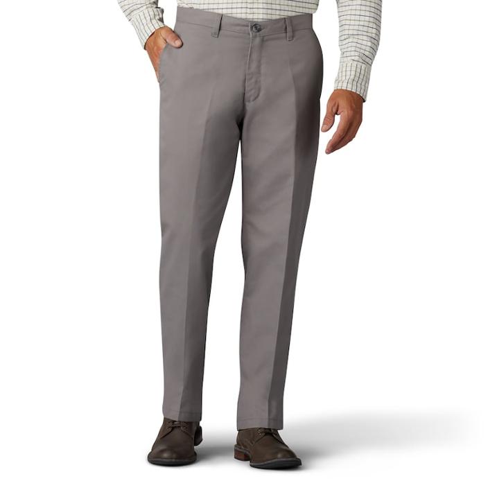Men's Lee Total Freedom Relaxed-fit Comfort Stretch Pants, Size: 38x32, Grey