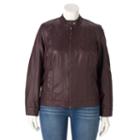 Plus Size Apt. 9&reg; Faux-leather Moto Jacket, Women's, Size: 3xl, Brown