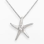 Sophie Miller Sterling Silver Cubic Zirconia Textured Starfish Pendant, Women's, Size: 16, White