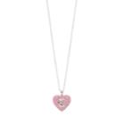 Silver Plated Crystal Heart Paw Pendant Necklace, Women's, Size: 18, Pink