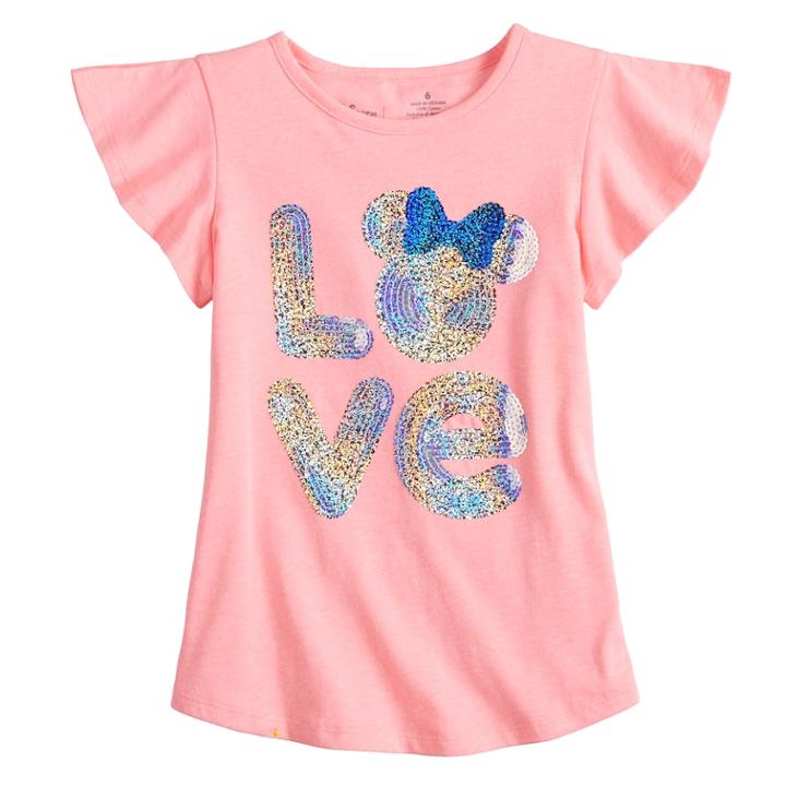 Disney's Minnie Mouse Girls 4-7 Love Tee By Jumping Beans&reg;, Size: 6, Light Pink