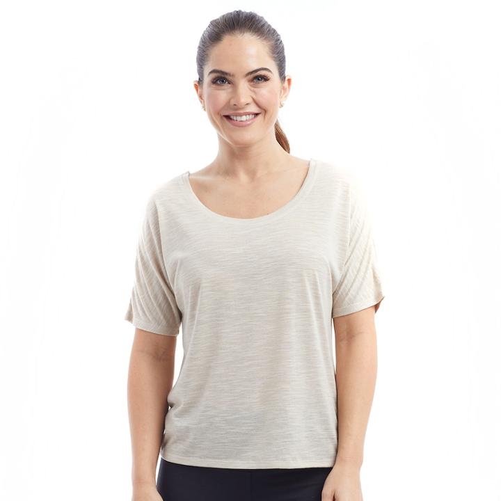 Women's Balance Collection Imogen Strappy Back Tee, Size: Medium, Natural