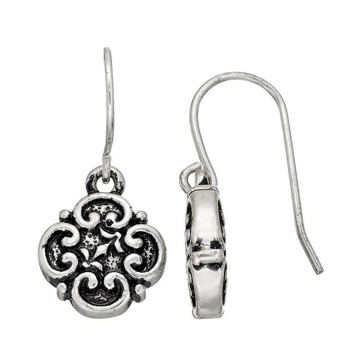 Chaps Drop Earrings, Women's, Grey Other