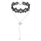 Mudd&reg; Star Drop Layered Choker Necklace, Women's, Black