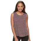 Petite Croft & Barrow&reg; Printed Shirred Tank, Women's, Size: L Petite, Red