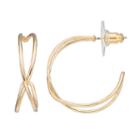 Napier Crisscross Nickel Free Hoop Earrings, Women's, Gold