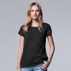 Women's Simply Vera Vera Wang Windy Jacquard Tee, Size: Xl, Black