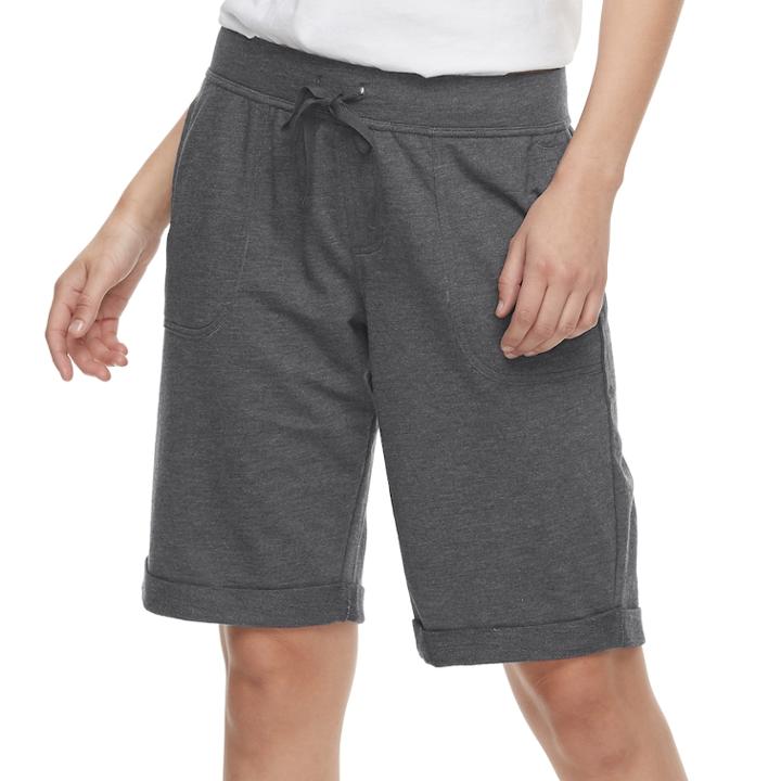 Women's Sonoma Goods For Life&trade; French Terry Bermuda Shorts, Size: Large, Grey (charcoal)