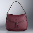 Simply Vera Vera Wang Zipper Pocket Hobo Bag, Women's, Dark Pink