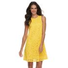Women's Sharagano Keyhole Lace Shift Dress, Size: 4, Yellow Oth