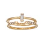 Lc Lauren Conrad Simulated Crystal Solitaire & Band Ring Set, Women's, Size: 7, Gold