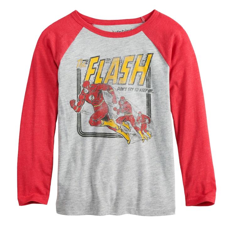 Boys 4-12 Jumping Beans® Dc Comics The Flash Raglan Graphic Tee, Size: 5, Med Grey