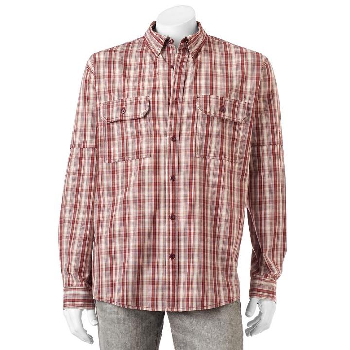 Men's Woolrich Tall Pine Classic-fit Plaid Button-down Shirt, Size: Xl, Dark Red