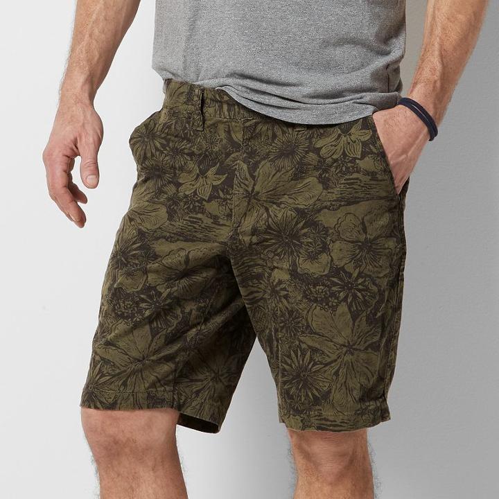Men's Sonoma Goods For Life&trade; Flexwear Fashion Flat-front Shorts, Size: 42, Dark Green
