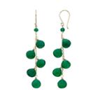 Green Onyx 14k Gold Drop Earrings, Women's