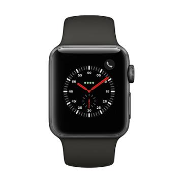 Apple Watch Series 3 (gps + Cellular) 38mm Space Gray Aluminum Case With Black Sport Band, Grey
