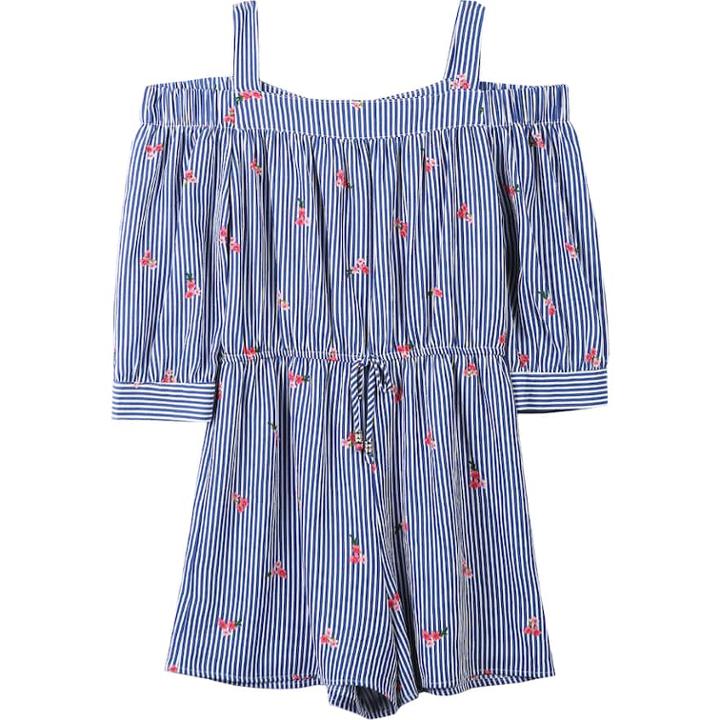 Girls 7-16 Speechless Off Shoulder Romper, Size: Medium, Blue