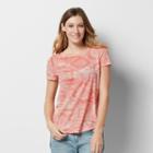 Women's Sonoma Goods For Life&trade; Essential Print Tee, Size: Small, Lt Orange