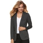 Women's Apt. 9&reg; Knit Boyfriend Blazer, Size: Small, Dark Grey