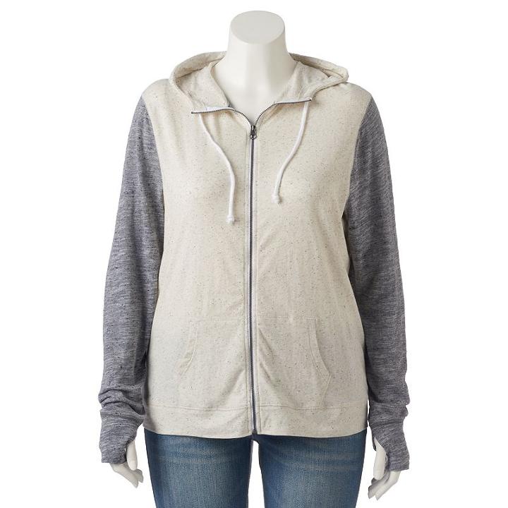 Juniors' Plus Size So&reg; Cowl Hoodie, Girl's, Size: 2xl, Light Grey