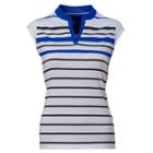 Women's Nancy Lopez Sense Sleeveless Golf Polo, Size: Large, White