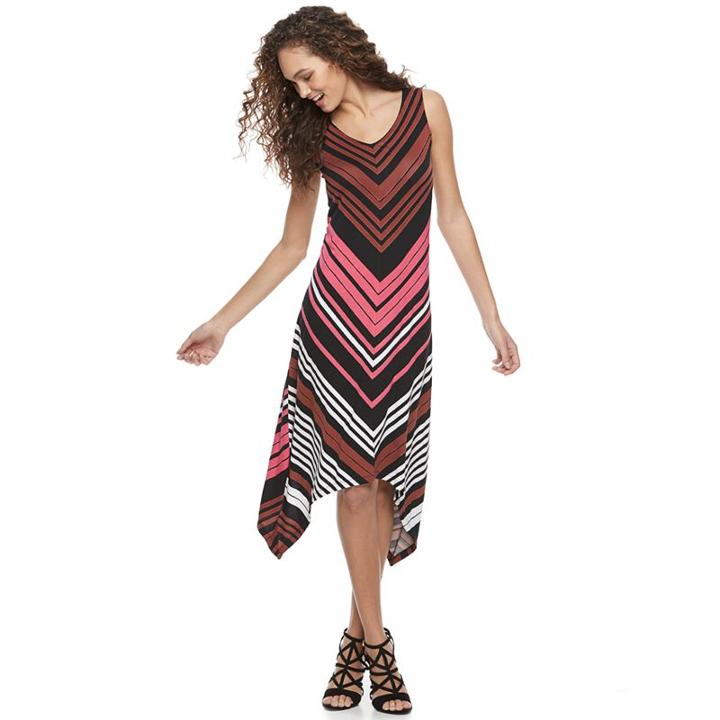 Women's Apt. 9&reg; Shark-bite Maxi Dress, Size: Xs, Med Pink