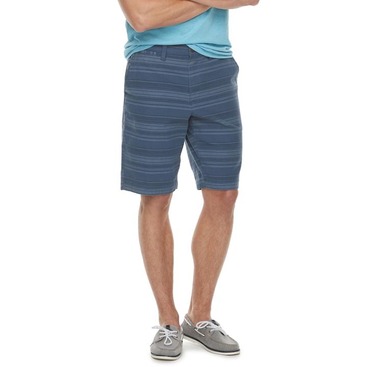 Men's Sonoma Goods For Life&trade; Flexwear Flat-front Twill Shorts, Size: 36, Blue (navy)