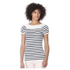 Petite Chaps Striped Crewneck Tee, Women's, Size: M Petite, White Oth