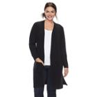 Plus Size Dana Buchman Sweater Duster, Women's, Size: 3xl, Black