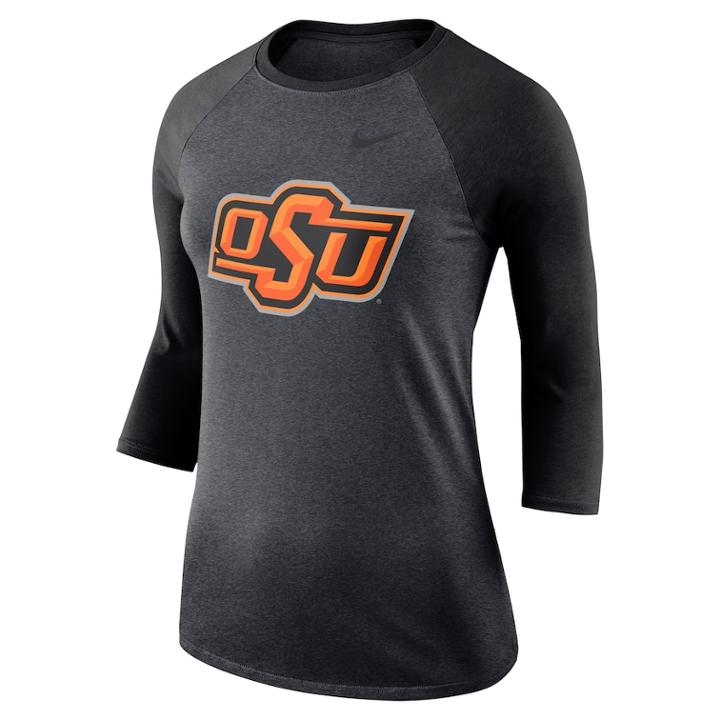 Women's Nike Oklahoma State Cowboys Baseball Tee, Size: Xxl, Grey