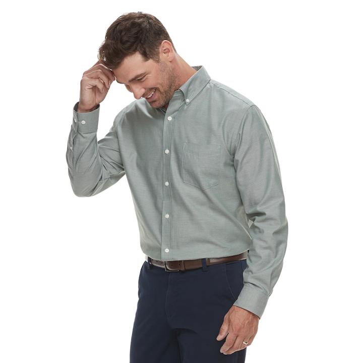 Men's Croft & Barrow&reg; Classic-fit Easy-care Button-down Shirt, Size: Xl, Light Blue