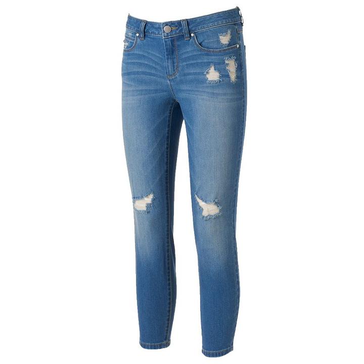 Women's Lc Lauren Conrad Crop Skinny Jeans, Size: 12, Dark Blue